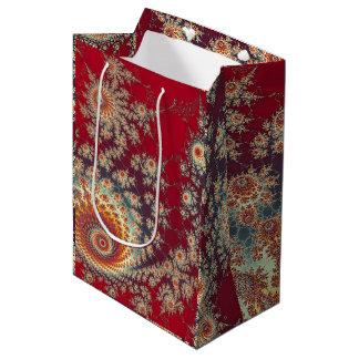 Sac Cadeau Moyen Motif floral en spirale