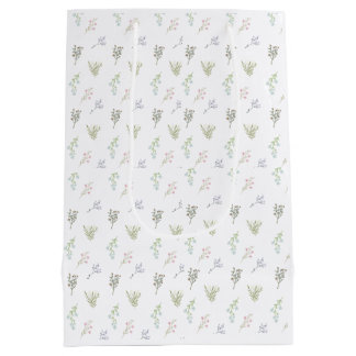 Sac Cadeau Moyen Motif floral pastel – Élégante impression botaniqu