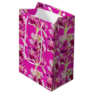 Sac Cadeau Moyen Motif floral rose stock aquarelle