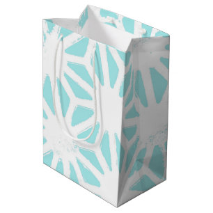 Sac Cadeau Moyen Motif géométrique turquoise
