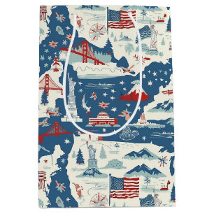 Sac Cadeau Moyen Motif historique vintage-américain (2)