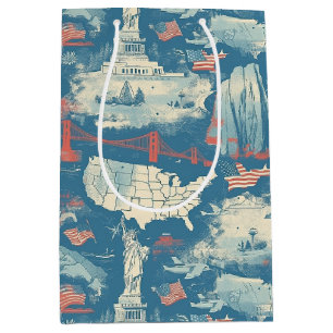 Sac Cadeau Moyen Motif historique vintage-américain (3)