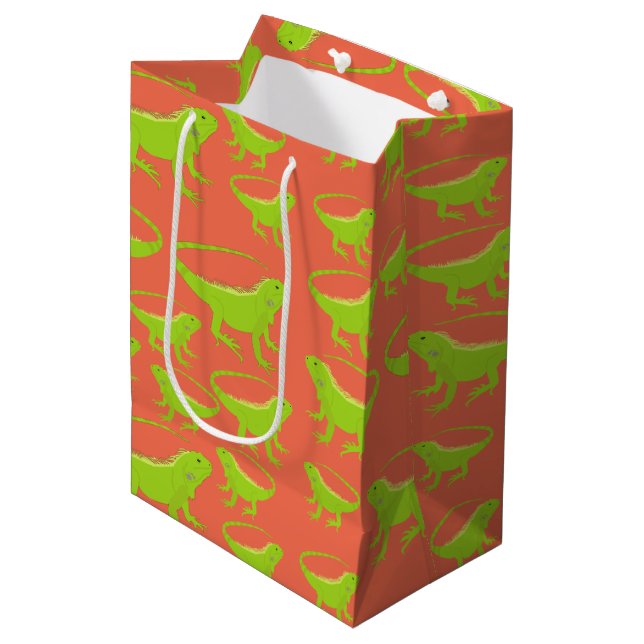 Sac Cadeau Moyen Motif Iguana Lizard (Devant Angle)