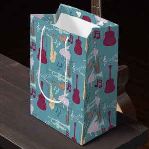 Sac Cadeau Moyen Motif Instruments de musique