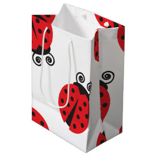 Sac Cadeau Moyen Motif mignon de coccinelle