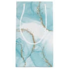 Motif moderne Faux Gold & Blue Watercolor en marbr