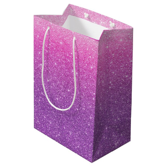 Sac Cadeau Moyen Motif Parties scintillant rose (Dos Angle)