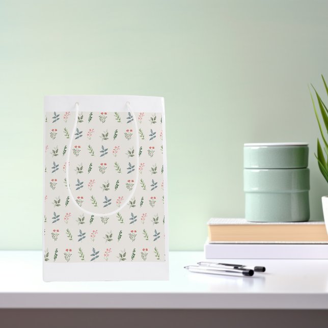 Sac Cadeau Moyen Motif Plante/botanique simple et élégant (Créateur téléchargé)