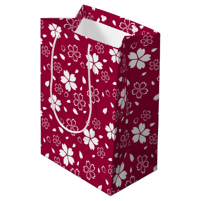 Sac Cadeau Moyen Motif Red Sakura (Dos Angle)