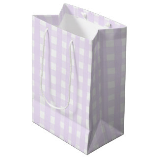 Sac Cadeau Moyen Motif sans couture à carreaux gingham lilas peint
