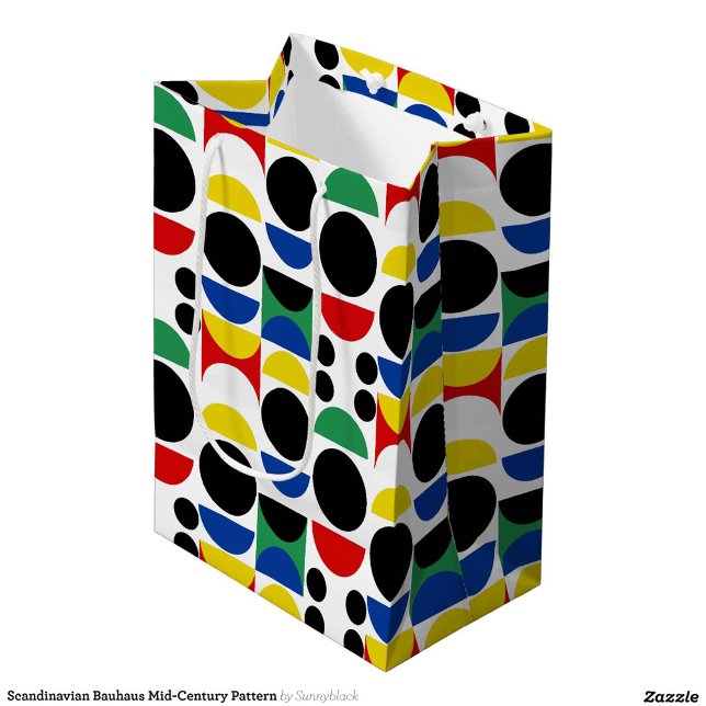 Sac Cadeau Moyen Motif scandinave du Bauhaus du milieu du siècle (Créateur téléchargé)