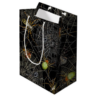 Sac Cadeau Moyen Motif Web des araignées réalistes