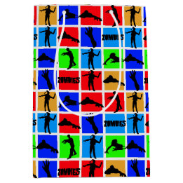 Sac Cadeau Moyen Motif Zombies coloré