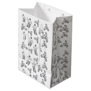 Sac Cadeau Moyen Moto cross , couleur de fond personnalisée.