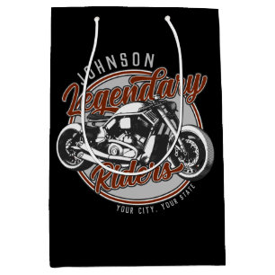 Sac Cadeau Moyen Motocyclette Personnalisée Cavalier Légendaire Mot