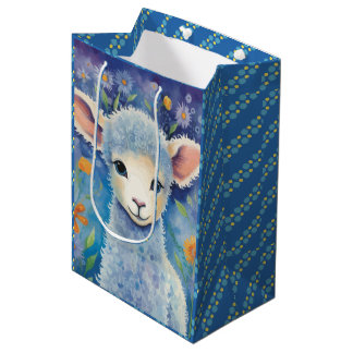 Sac Cadeau Moyen Moutons mignons pour enfants au printemps