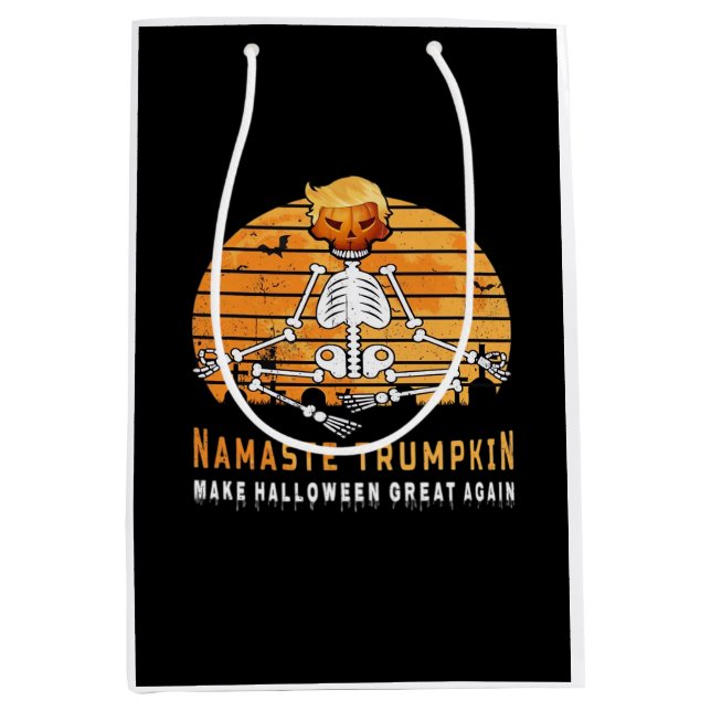 Sac Cadeau Moyen Namaste Trumpkin rend Halloween grand à nouveau Mé (Devant)