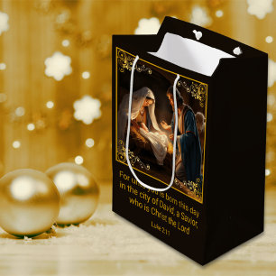 Sac Cadeau Moyen Nativité de Noël Sainte Famille Religieuse