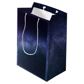 Sac Cadeau Moyen Navy Blue Galaxy Starry Night Stars Modern 