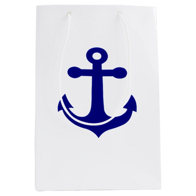 Sac Cadeau Moyen Navy Ship Anchor Nautical  (Devant)