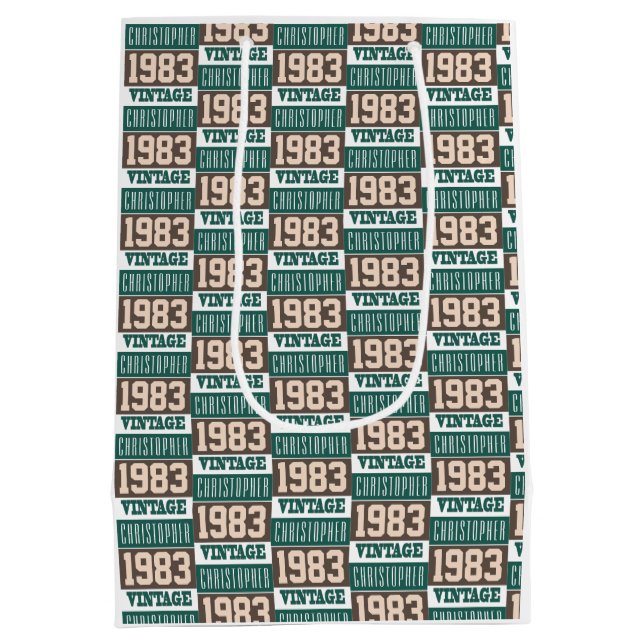 Sac Cadeau Moyen Né en 1983 Anniversaire présent (Dos)