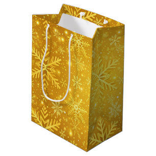 Sac Cadeau Moyen Neige dorée