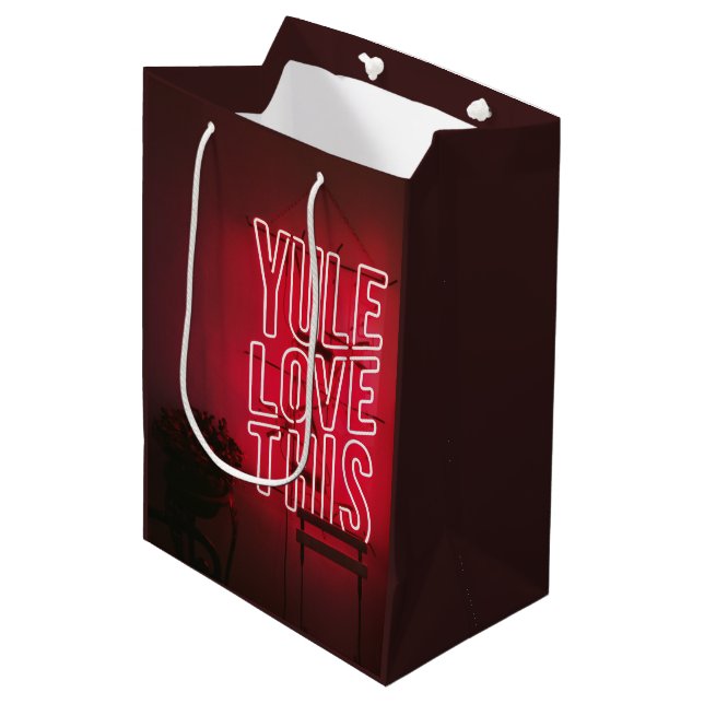 Sac Cadeau Moyen Neon Red Yule Aimer ceci (Devant Angle)