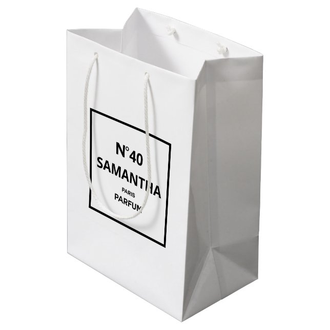 Sac Cadeau Moyen N'IMPORTE QUELLE ANNÉE Design Bouteille de parfum  (Dos Angle)