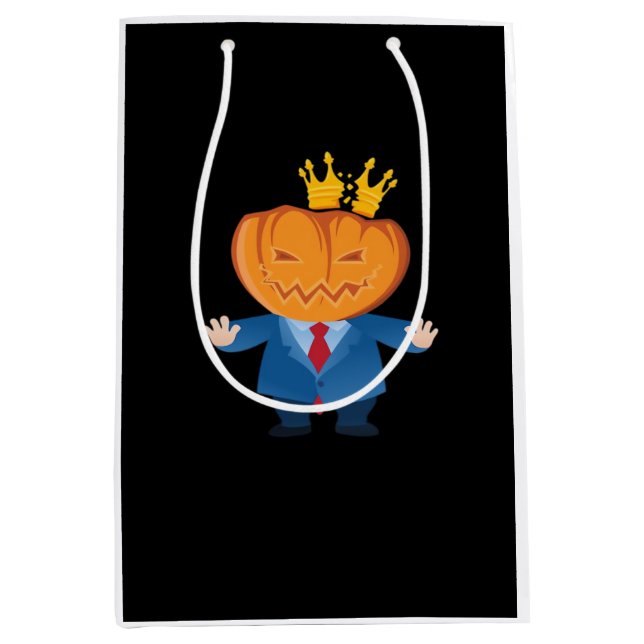 Sac Cadeau Moyen No Kings - Trumpkin Citrouille Classic (Devant)