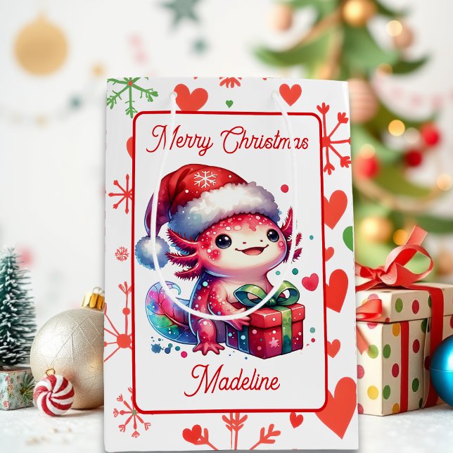 Sac Cadeau Moyen Noël Axolotal personnalisé (Créateur téléchargé)