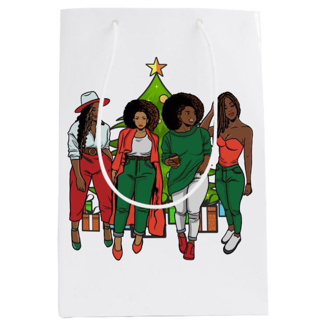 Sac Cadeau Moyen Noël Black Girl Magic Melanin Femmes Sista Fun (Devant)