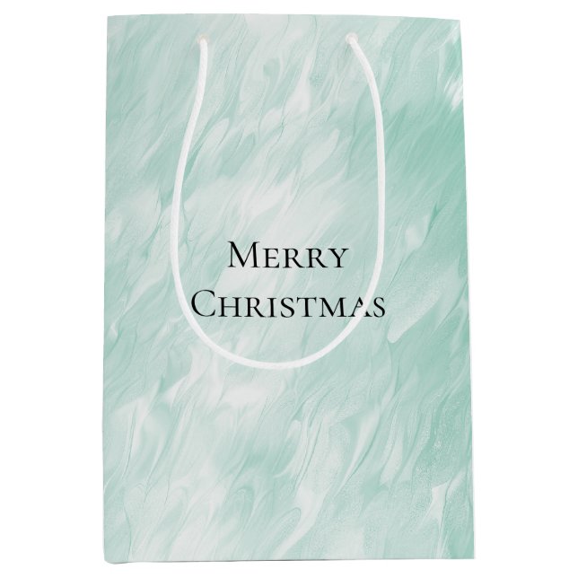 Sac Cadeau Moyen Noël Chic Monnaie Blanche (Devant)