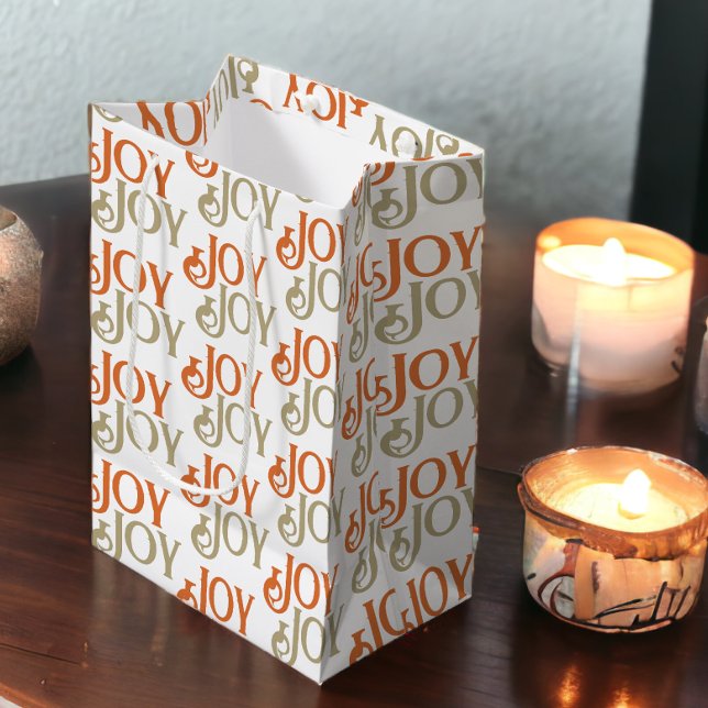 Sac Cadeau Moyen Noël de la joie moderne (Modern Joy Christmas Medium Gift Bags from Ricaso)