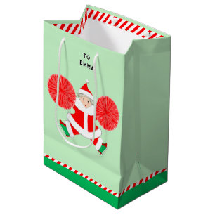 Sac Cadeau Moyen Noël de pom-pom girl personnalisé