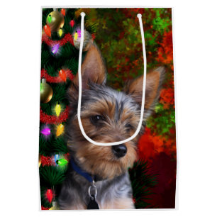 Sac Cadeau Moyen Noël de Yorkie