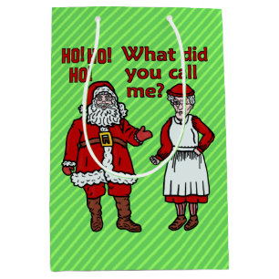 Sac Cadeau Moyen Noël drôle le père noël et Mme Holiday Humor