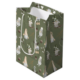 Sac Cadeau Moyen Noël Gnomes Woodland