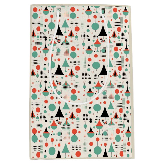 Sac Cadeau Moyen Noël moderne du milieu du siècle atomique (Devant)