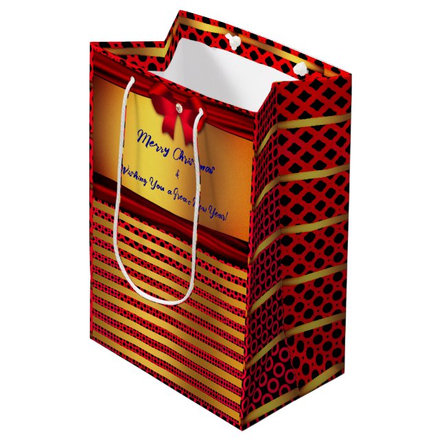 Sac Cadeau Moyen Noël - Nouvel An (Devant Angle)