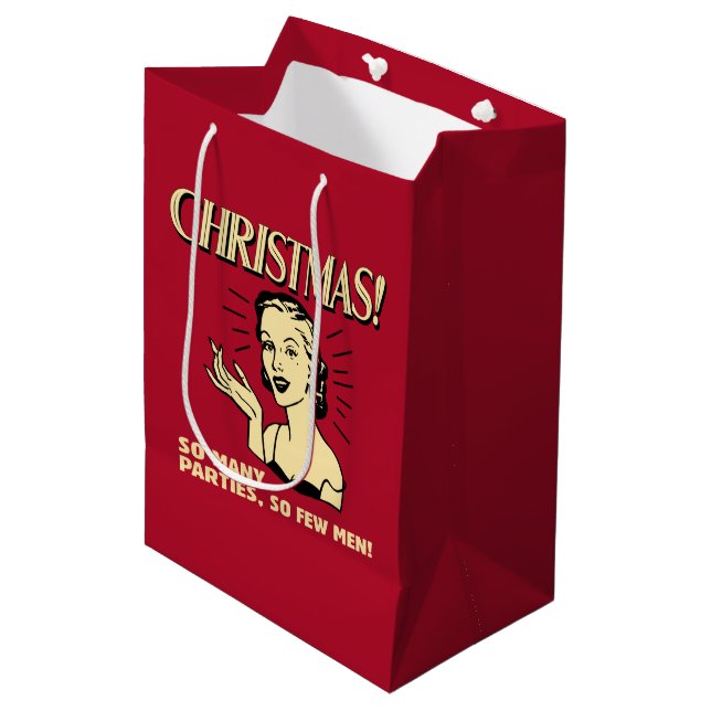 Sac Cadeau Moyen Noël : Tant de fêtes, si peu d'hommes (Devant Angle)