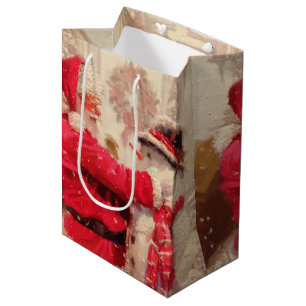 Sac Cadeau Moyen Noël vintage Noël Père Noël Snowman