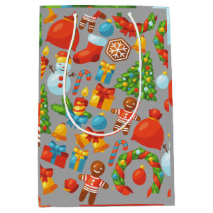 Sac Cadeau Moyen Noël Vintage Santa Claus