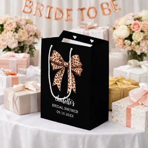 Sac Cadeau Moyen Nœud imprimé léopard noir Baby Shower