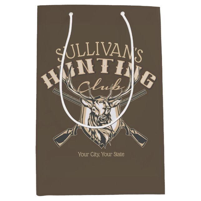 Sac Cadeau Moyen Nom du chasseur sur mesure Deer Trophy Rifle Hunte (Devant)