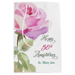 Sac Cadeau Moyen Nom personnalisé 50e anniversaire Jubilé catholiqu