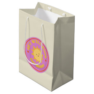 Sac Cadeau Moyen Nom personnalisé obtenez bien bientôt soleil texte