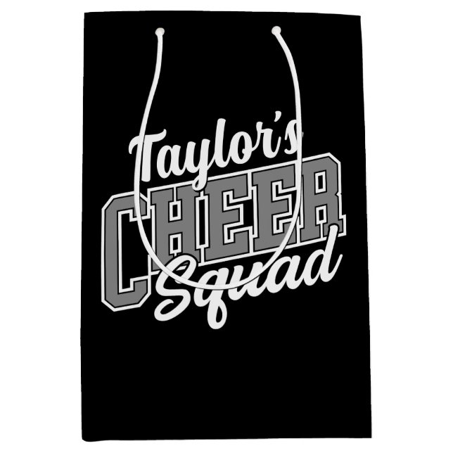 Sac Cadeau Moyen Nom personnalisé Pom-pom girl École Varsity Cheer  (Devant)