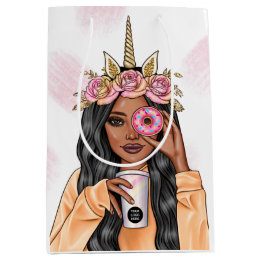 Sac Cadeau Moyen Nourriture Traiteur Licorne Fantaisiste Dame