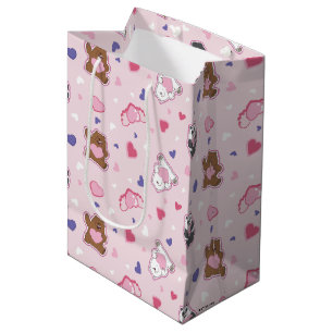 Sac Cadeau Moyen Nous les ours nus - Valentine Hearts Motif