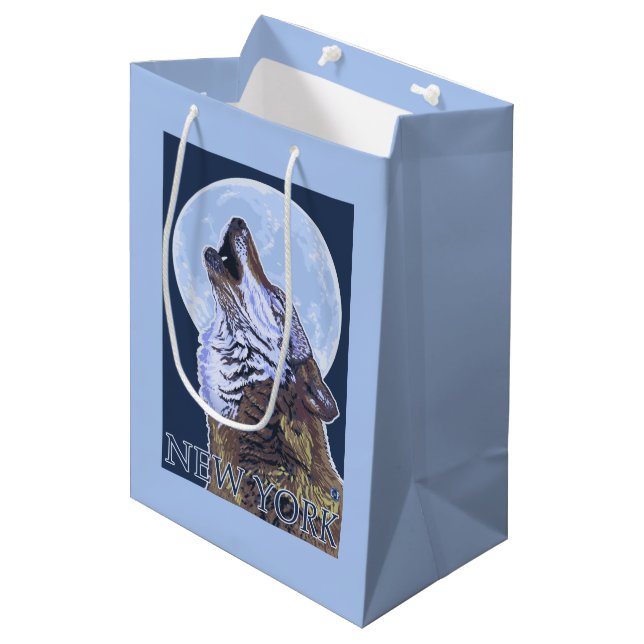 Sac Cadeau Moyen Nouveau loup de YorkHowling (Devant Angle)